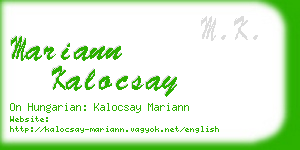 mariann kalocsay business card